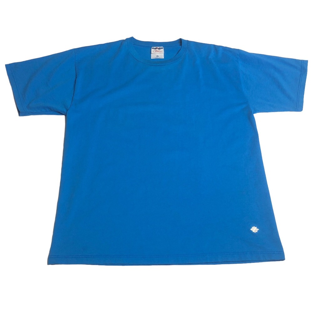 Vintage 90s Jerzees Shirt Womens Medium Blue Blank Short Sleeve Made‎ USA Grunge